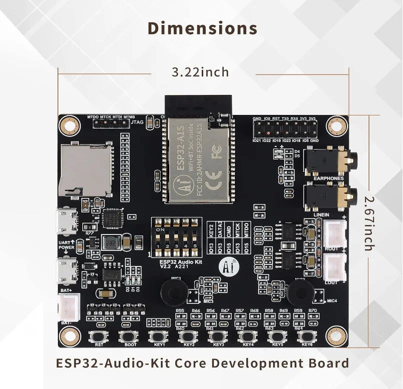 10pcs ESP32-Audio-Kit ESP32 Audio Development Board ESP32-Aduio-Kit Wireless Module Dual-core ESP32-A1S 8M Serial to WiFi
