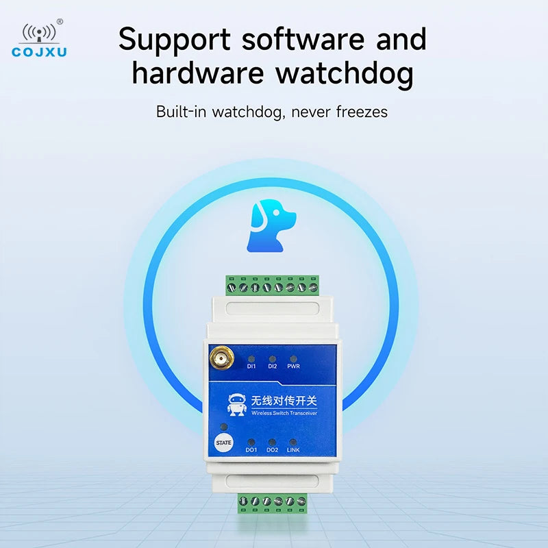 1/2/4/8-Way 915/868MHz Wireless Remote Synchronous Switch 5/10km Distance COJXU E860-DTU Series Industrial Grade Low Latency