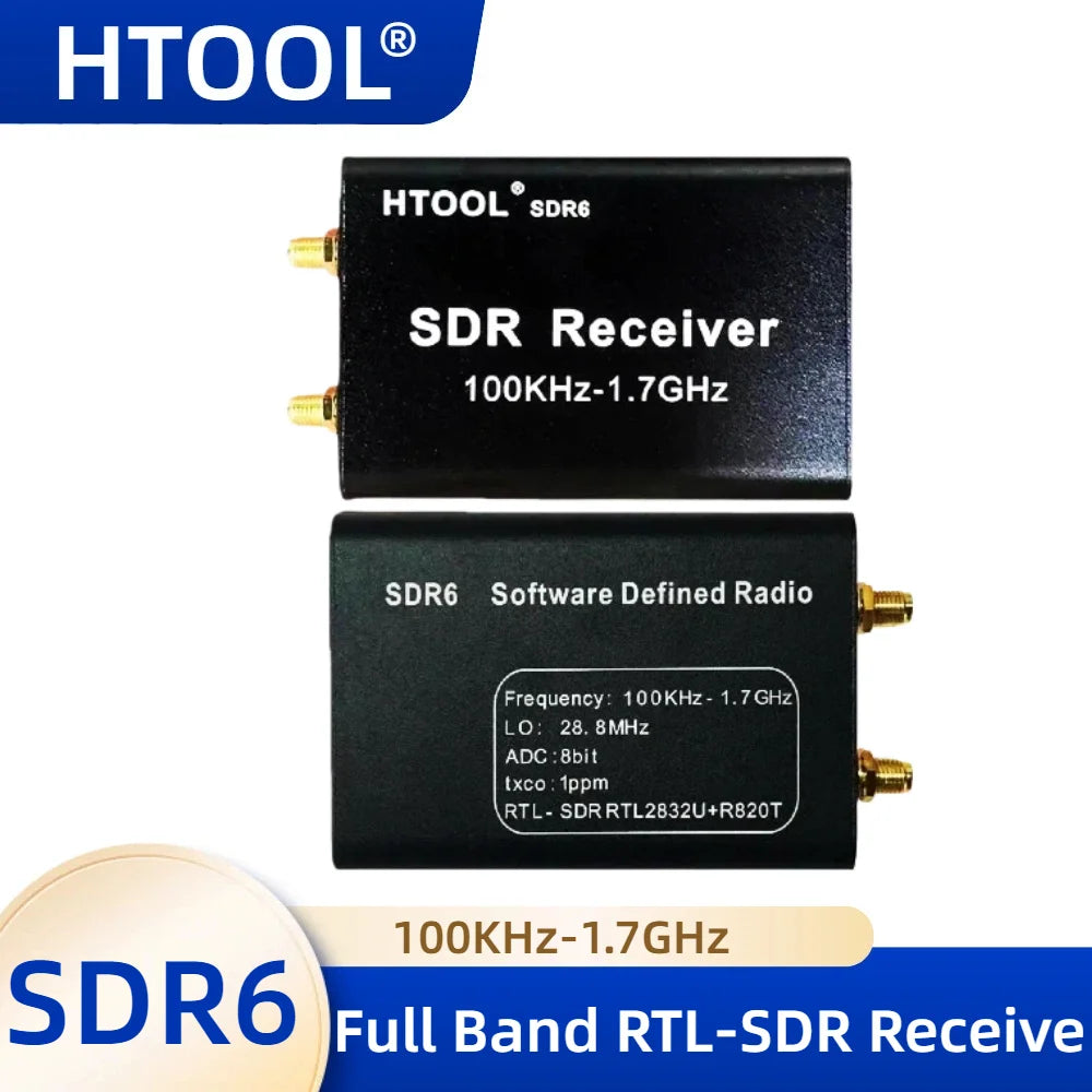 100KHz-1.7GHz SDR6 Receiver (Full Band SDR Receiver) Full Band RTL-SDR Receiver Aviation Short Wave Broadband