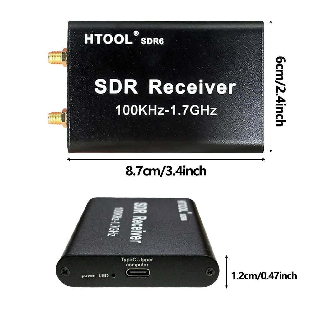 100KHz-1.7GHz SDR6 Receiver (Full Band SDR Receiver) Full Band RTL-SDR Receiver Aviation Short Wave Broadband